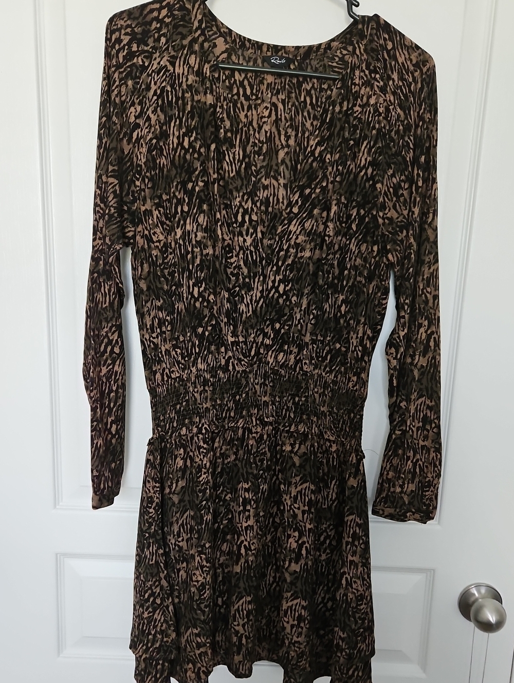 Rails Long Sleeve Animal Print Dress, Medium